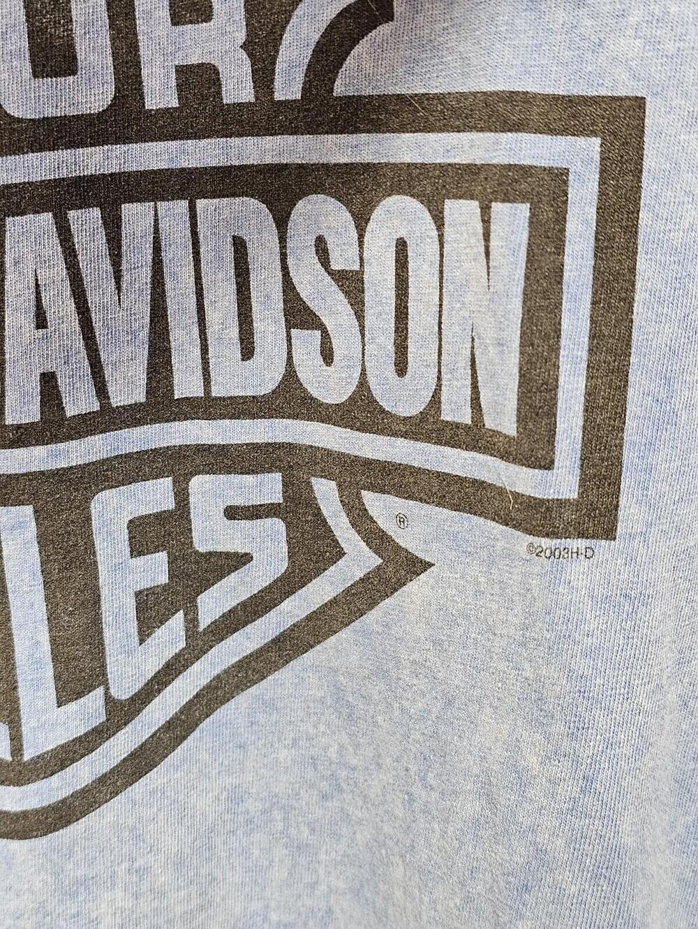 Harley Davidson Long Sleeve Vintage 2003 Chilkoot Skagway Alaska Size XL Blue - Picture 7 of 14